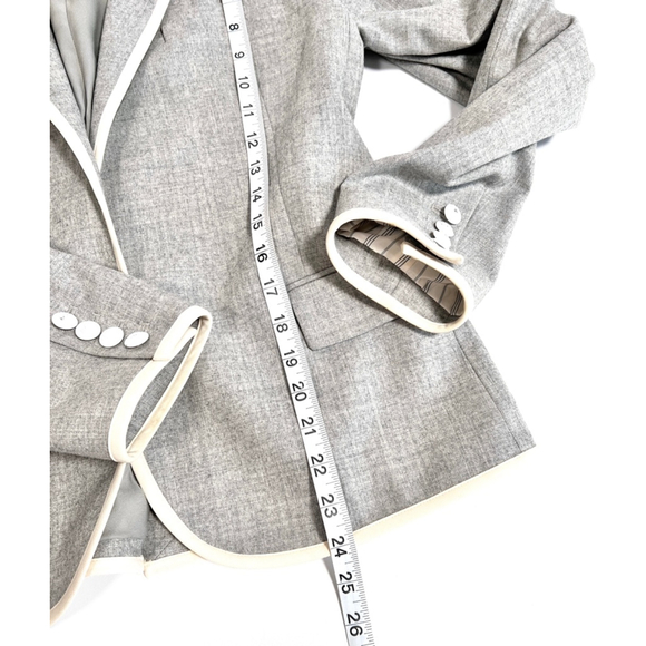 Theory Womans Blazer Wool Blend Gray Cream White RN 98406 - Picture 11 of 13